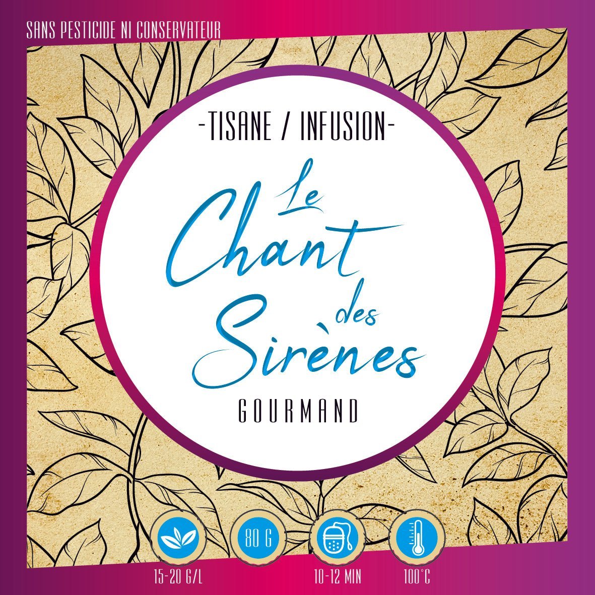 Infusion Chant des Sirènes LEGBA, tisane fruitée fraise hibiscus avec pomme, cynorrhodon, rose et vanille